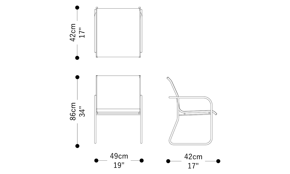 Image of the main dimensions of the product